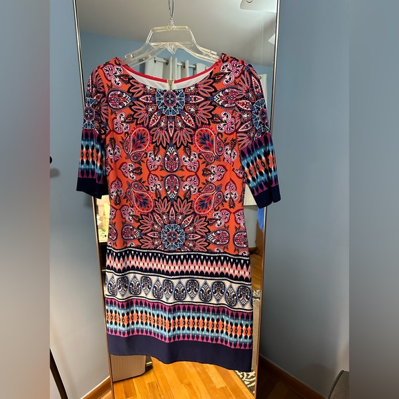 Eliza J Zipper Mini Dress Multicolor/Pattern Size 4 - Picture 1 of 3